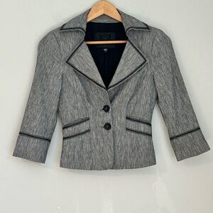 Bebe Collection Gray 3/4 Sleeve Fitted Blazer Size 2